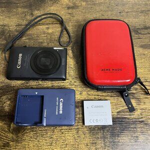 CANON POWERSHOT ELPH 300 HS DIGITAL CAMERA BUNDLE (TESTED & WORKING)